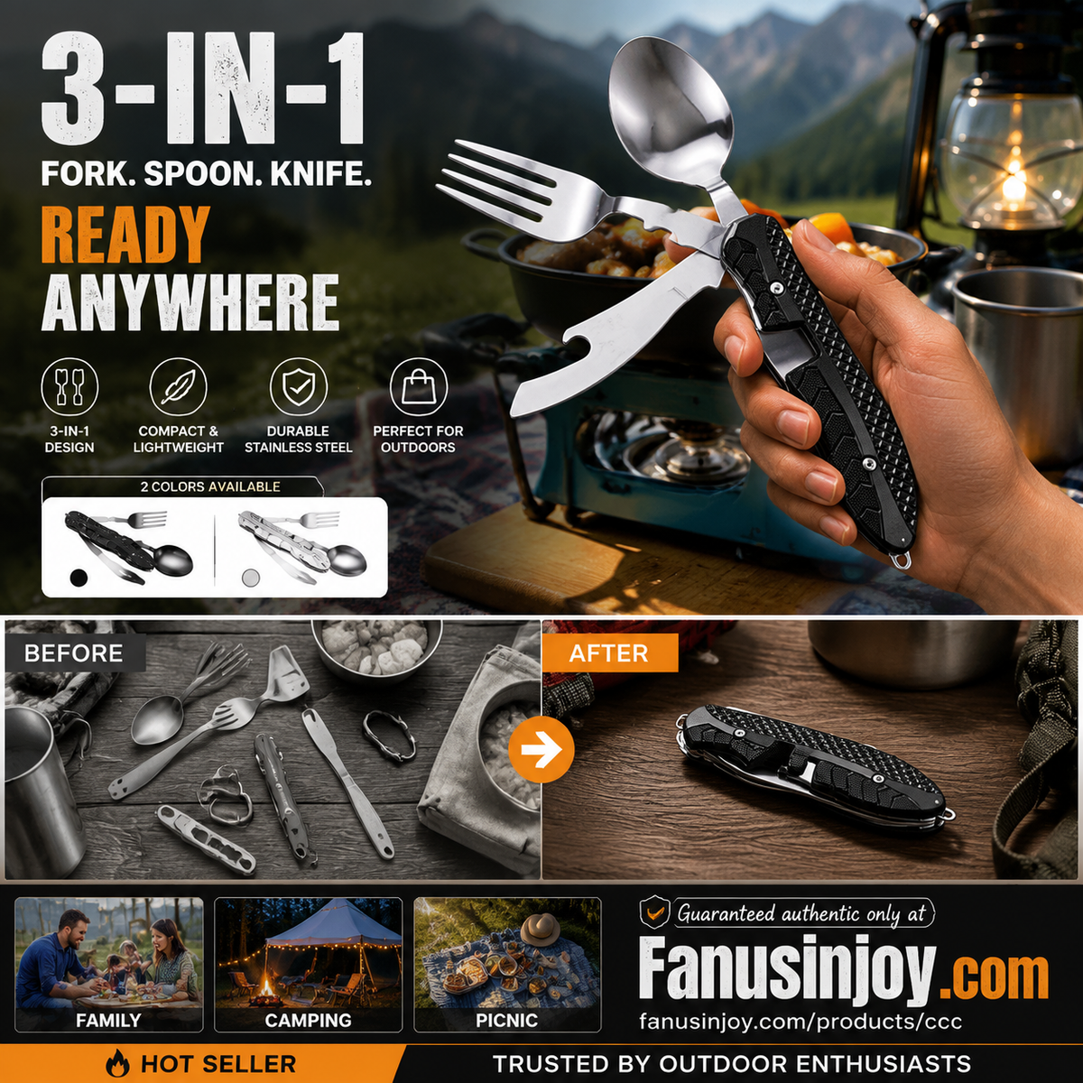 4-In-1 Outdoor Folding Multifunctional Tableware
