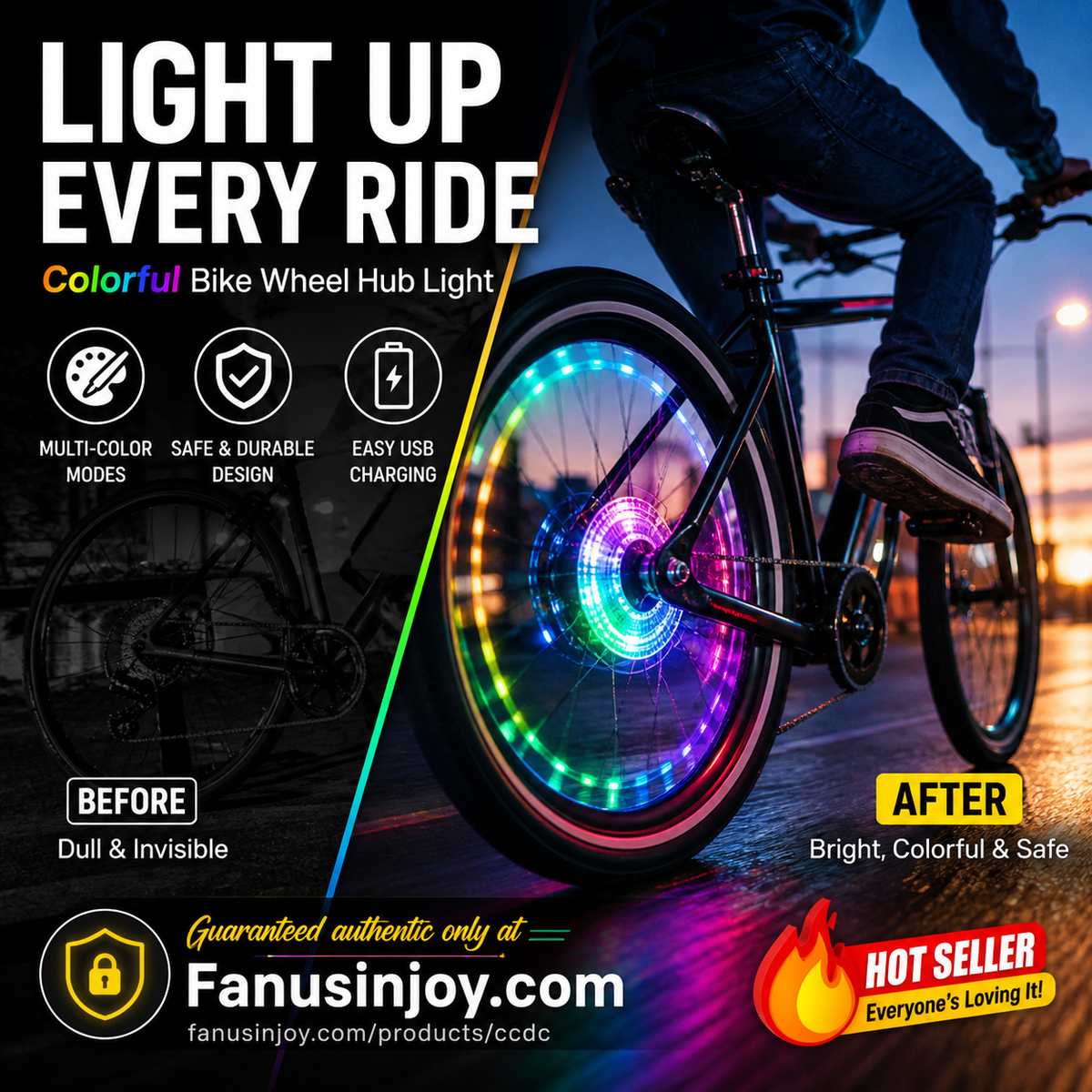 Kleurrijke naafverlichting voor fietswielen - een must-have voor fietsliefhebbers, verlicht de nacht