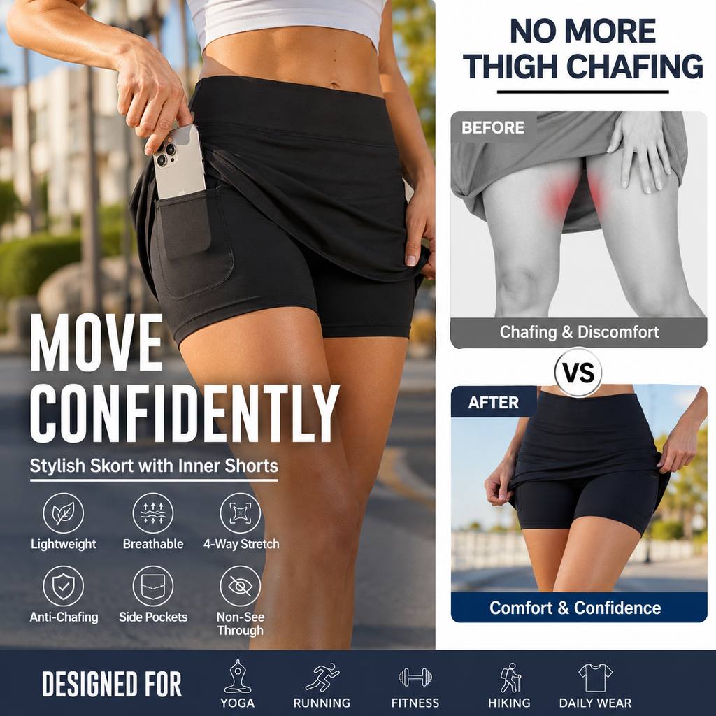 Oltre 30.000 unità vendute - Gonna-pantalone sportiva anti-sfregamento, morbidissima e confortevole