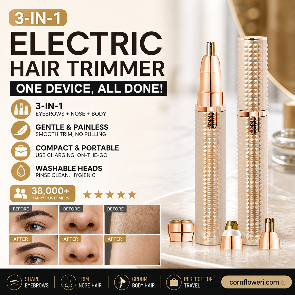 Portable Electric Eyebrow Trimmer ¨C Interchangeable Heads