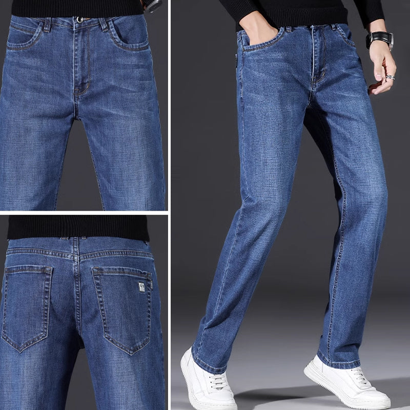 Novità: jeans da uomo a gamba dritta con vita alta elasticizzata