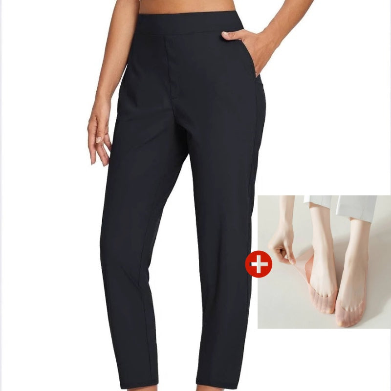 Pantalon taille haute à poches zippées ¨C ventre plat et extensible respirant