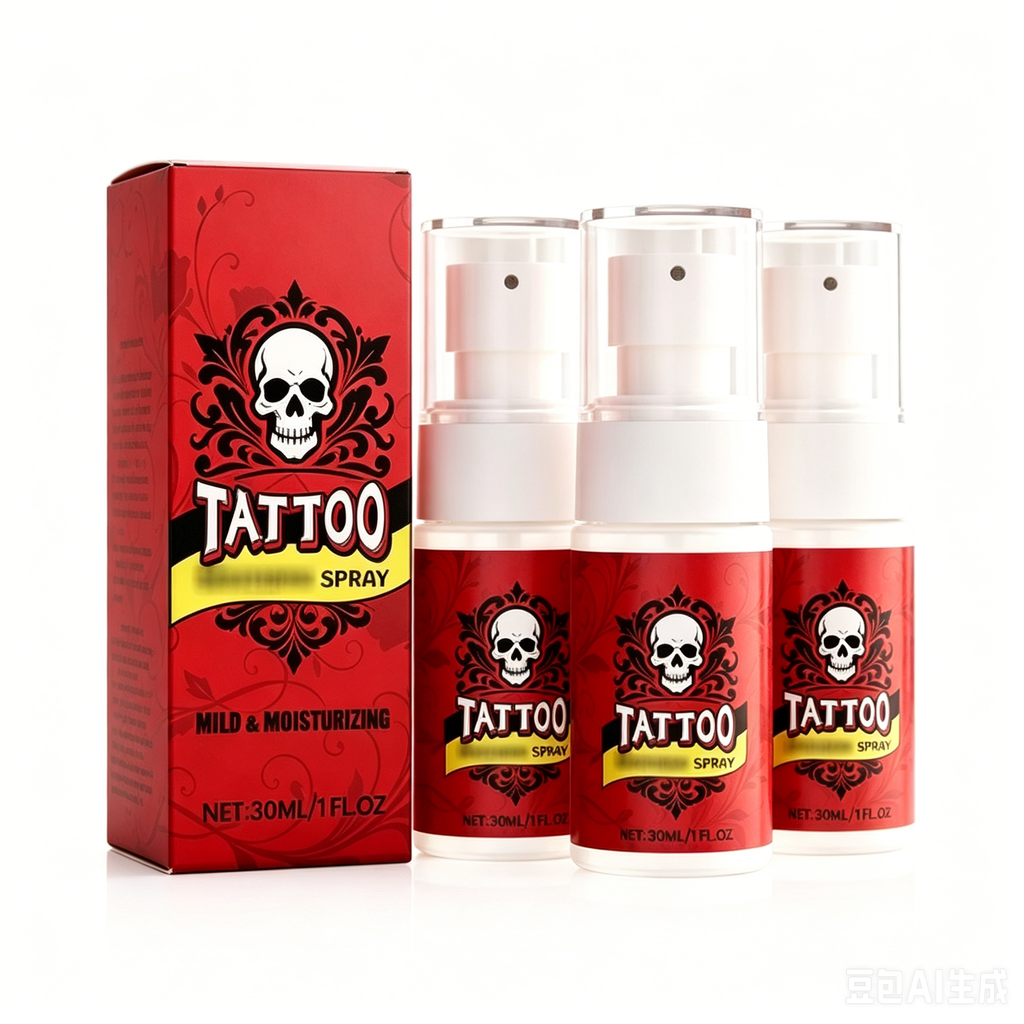 Spray idratante gratuito per la cura dei tatuaggi