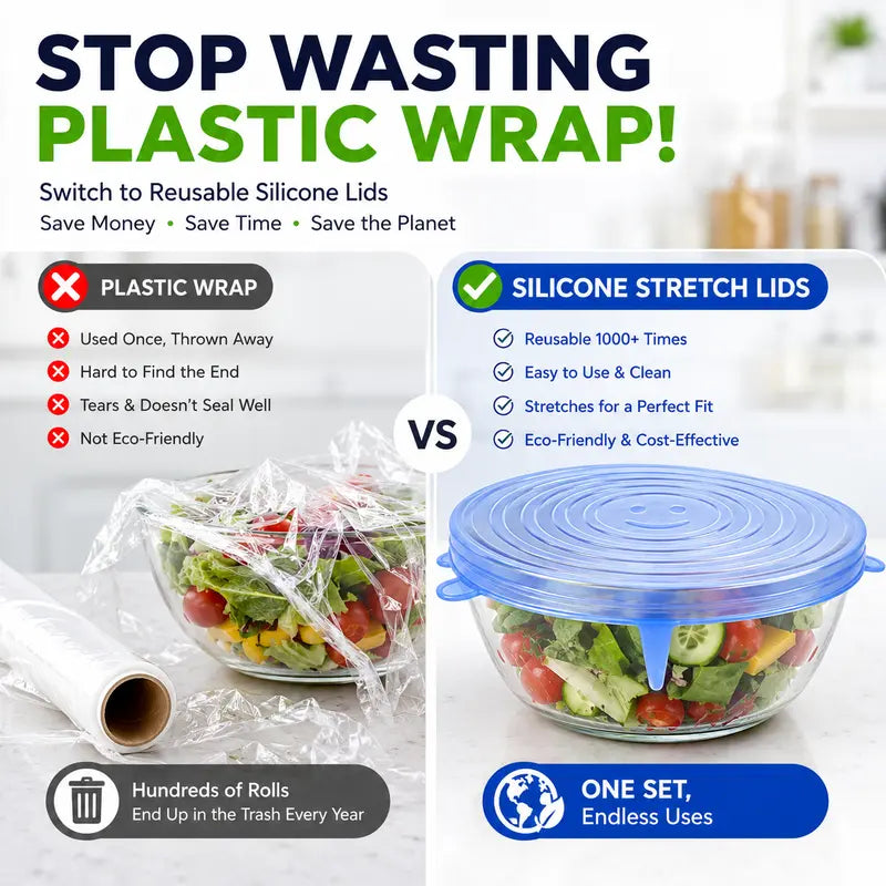 Couvercles en silicone Adpartner pour la conservation des aliments (lot de 6)