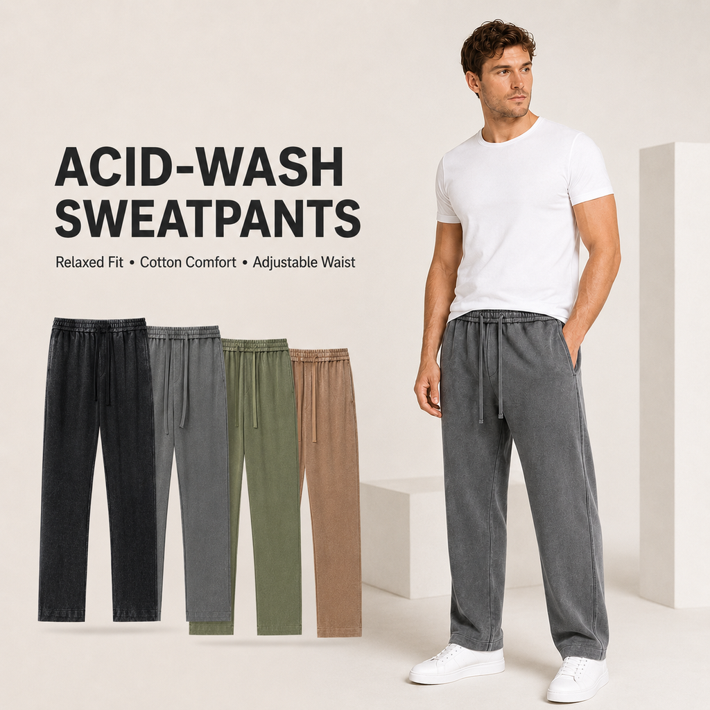 Pantaloni della tuta da uomo in cotone effetto délavé - vestibilità comoda