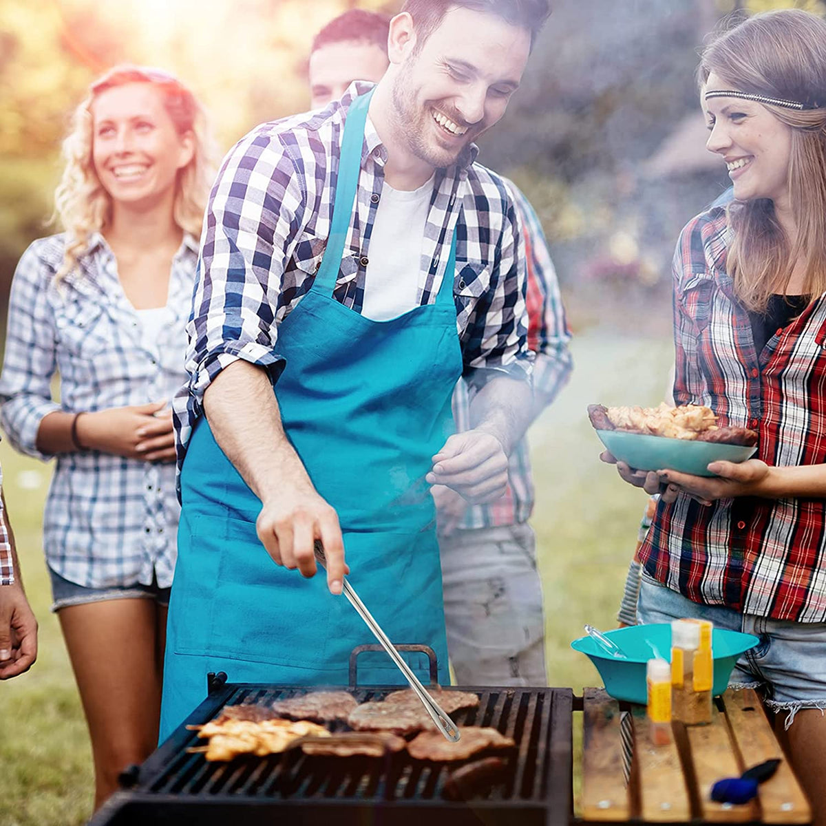 Pinzas de barbacoa de acero inoxidable gratis ¨C multiusos, fáciles de sujetar y limpiar