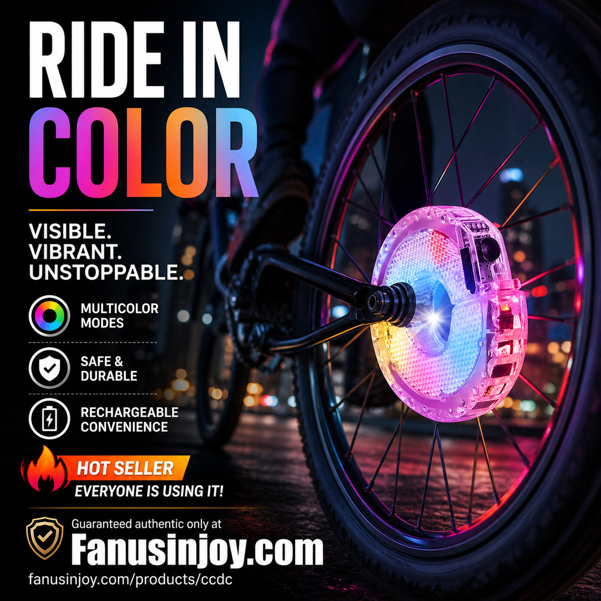 Kleurrijke naafverlichting voor fietswielen - een must-have voor fietsliefhebbers, verlicht de nacht
