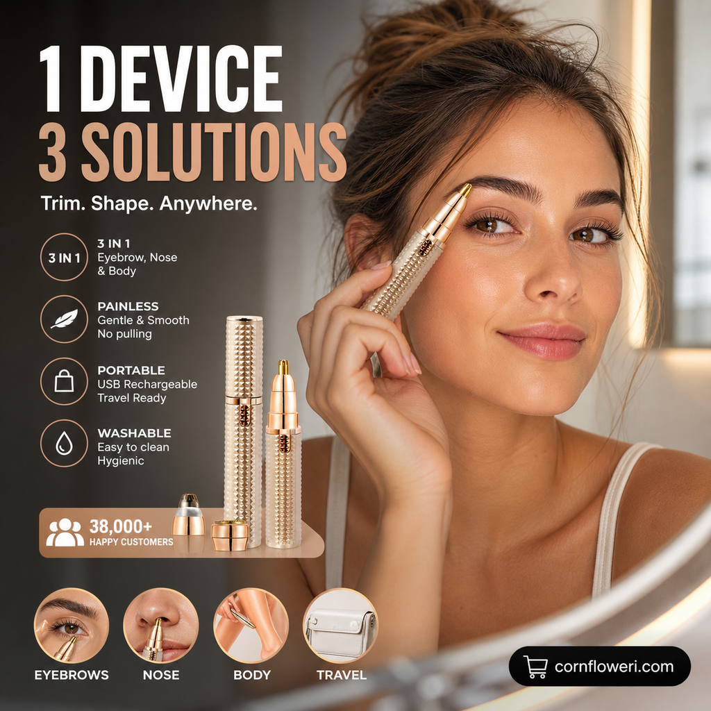 Portable Electric Eyebrow Trimmer ¨C Interchangeable Heads