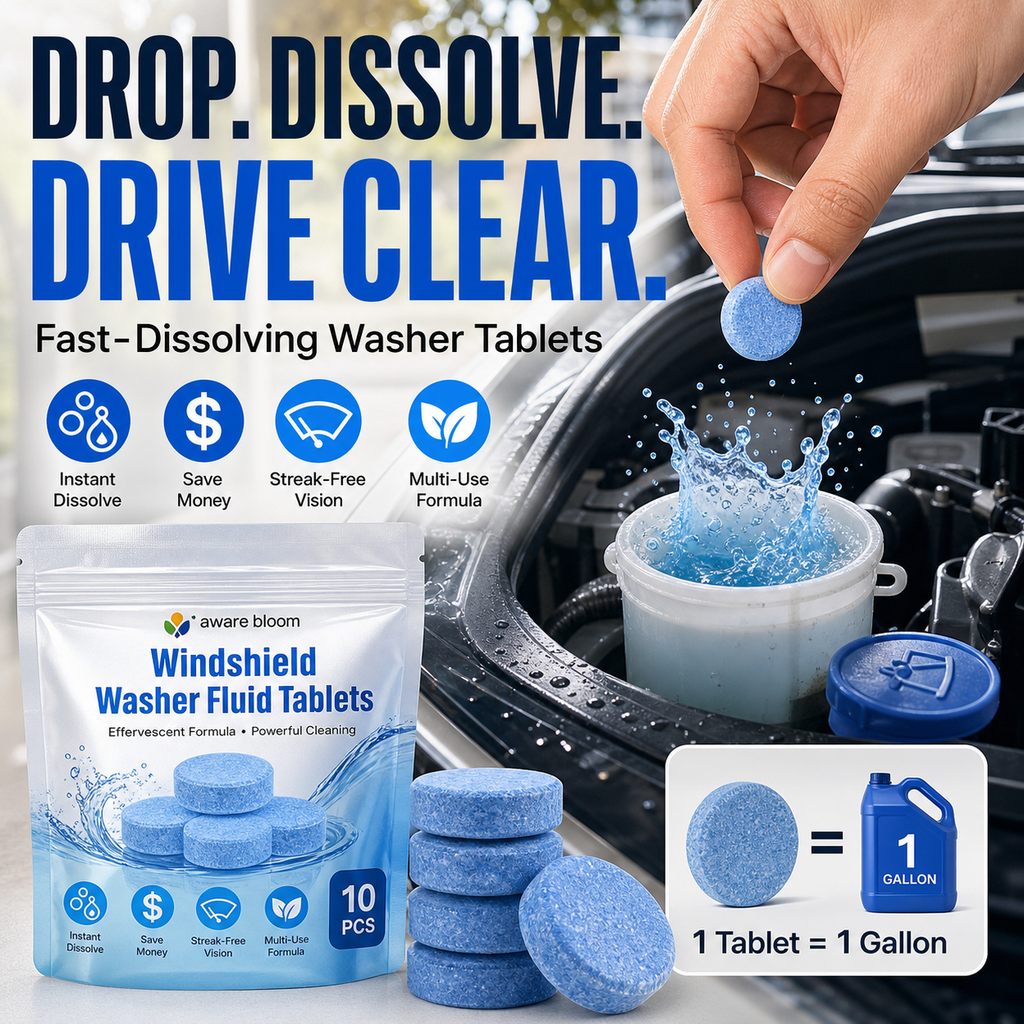 Compresse effervescenti concentrate detergenti per lavavetri dell'auto gratuite