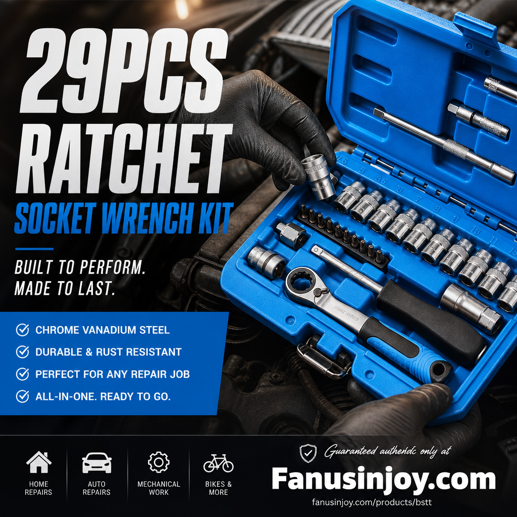 Kit di chiavi a bussola con cricchetto Core da 29 pezzi - acciaio al cromo-vanadio, 11 bussole e 10 inserti. Perfetto per riparazioni auto e fai da te