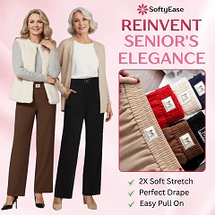 Pantaloni elasticizzati a vita alta, facili da indossare, con drappeggio perfetto