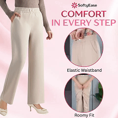 Pantaloni elasticizzati a vita alta, facili da indossare, con drappeggio perfetto
