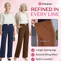 Pantaloni elasticizzati a vita alta, facili da indossare, con drappeggio perfetto