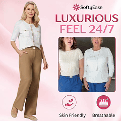 Pantaloni elasticizzati a vita alta, facili da indossare, con drappeggio perfetto
