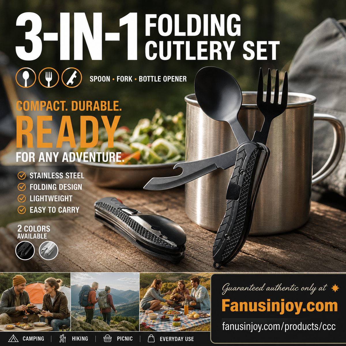 4-In-1 Outdoor Folding Multifunctional Tableware