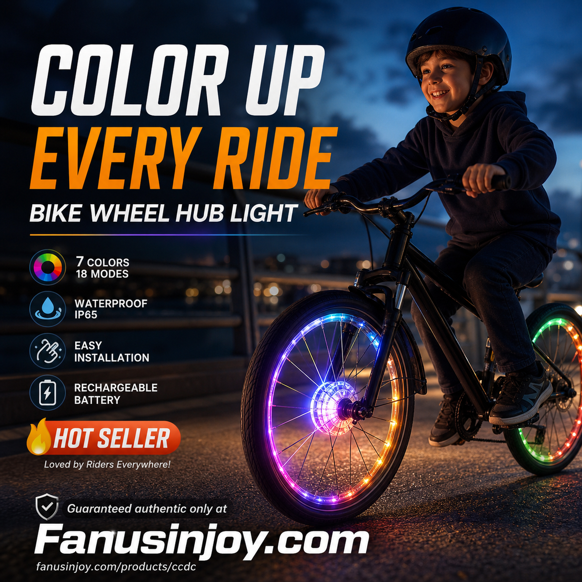 Kleurrijke naafverlichting voor fietswielen - een must-have voor fietsliefhebbers, verlicht de nacht