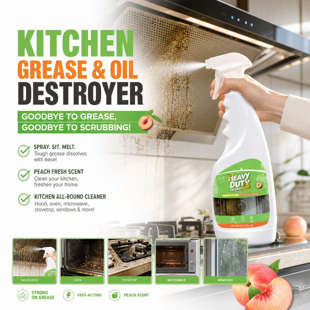 Heavy-Duty Kitchen Degreaser Spray ¨C Fast Grease Remover