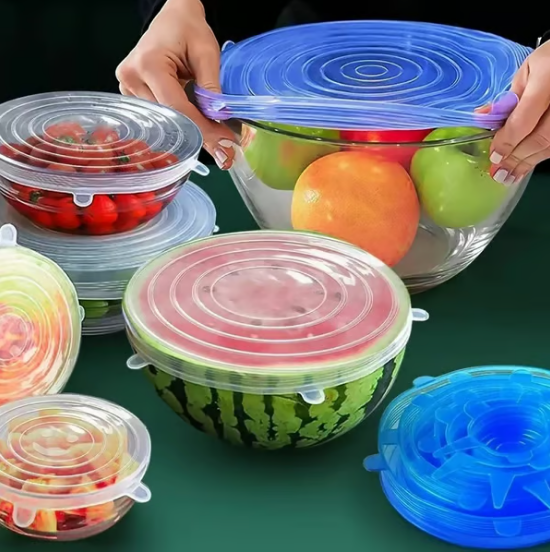 Couvercles en silicone Adpartner pour la conservation des aliments (lot de 6)