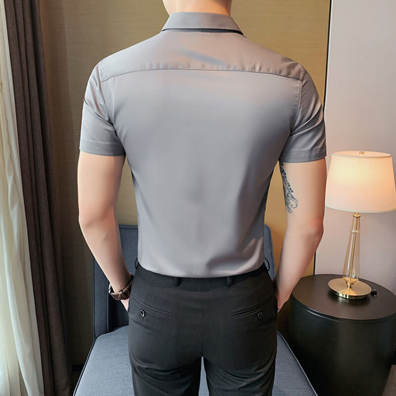 Men's Ice Silk High Elasticity Short Sleeve Shirts