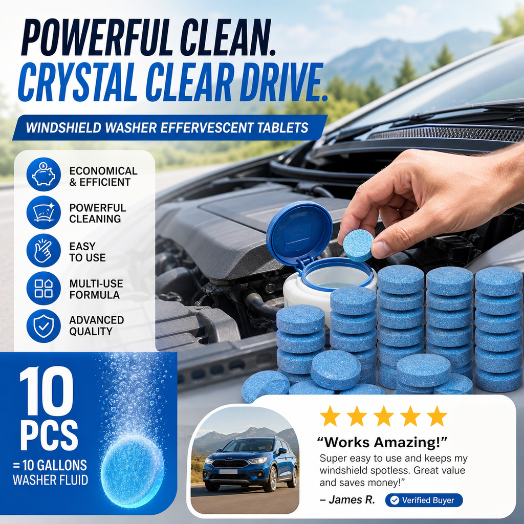 Compresse effervescenti concentrate detergenti per lavavetri dell'auto gratuite