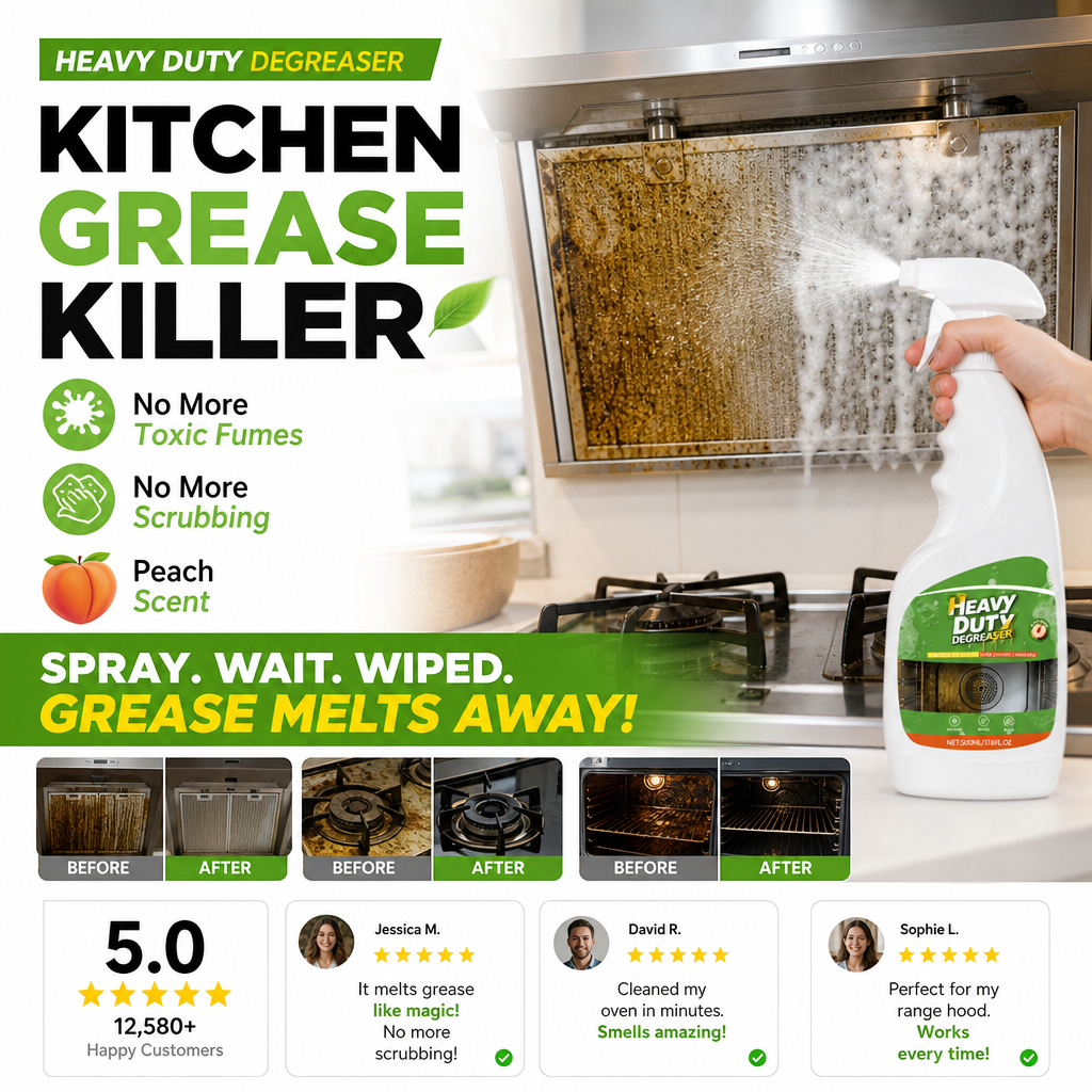 Heavy-Duty Kitchen Degreaser Spray ¨C Fast Grease Remover