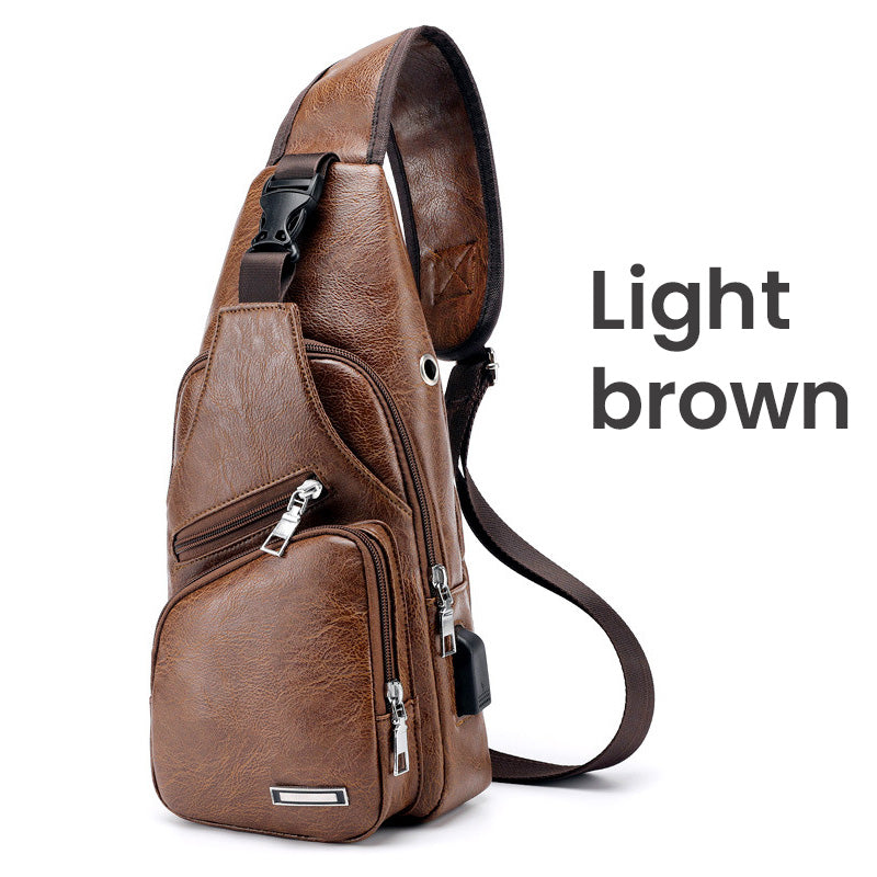 Men's Multifunctional High Quality Leather Chest Bag