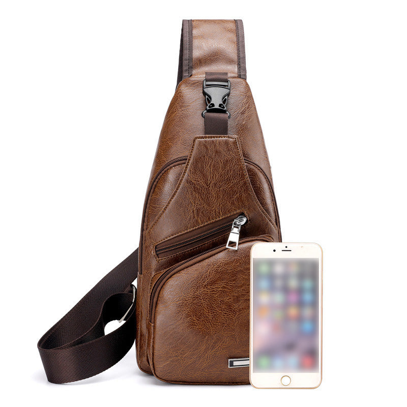 Men's Multifunctional High Quality Leather Chest Bag