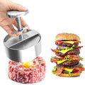 Prensa manual para carne de hamburguesa ¨C acero inoxidable 304, apta para lavavajillas y antiadherente