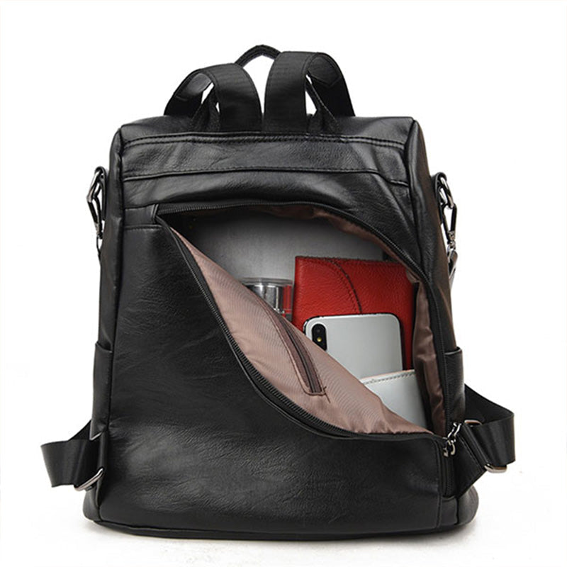 Mochila grande para mujer - elegante, de cuero PU y fácil de usar