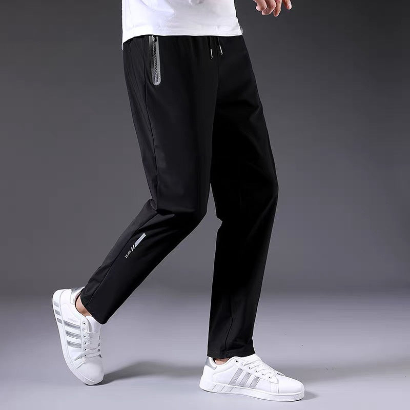 Pantaloni della tuta elasticizzati ad asciugatura rapida da uomo, taglie forti