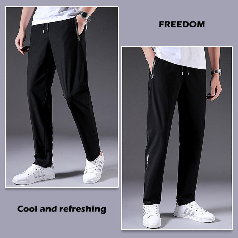 Pantaloni della tuta elasticizzati ad asciugatura rapida da uomo, taglie forti