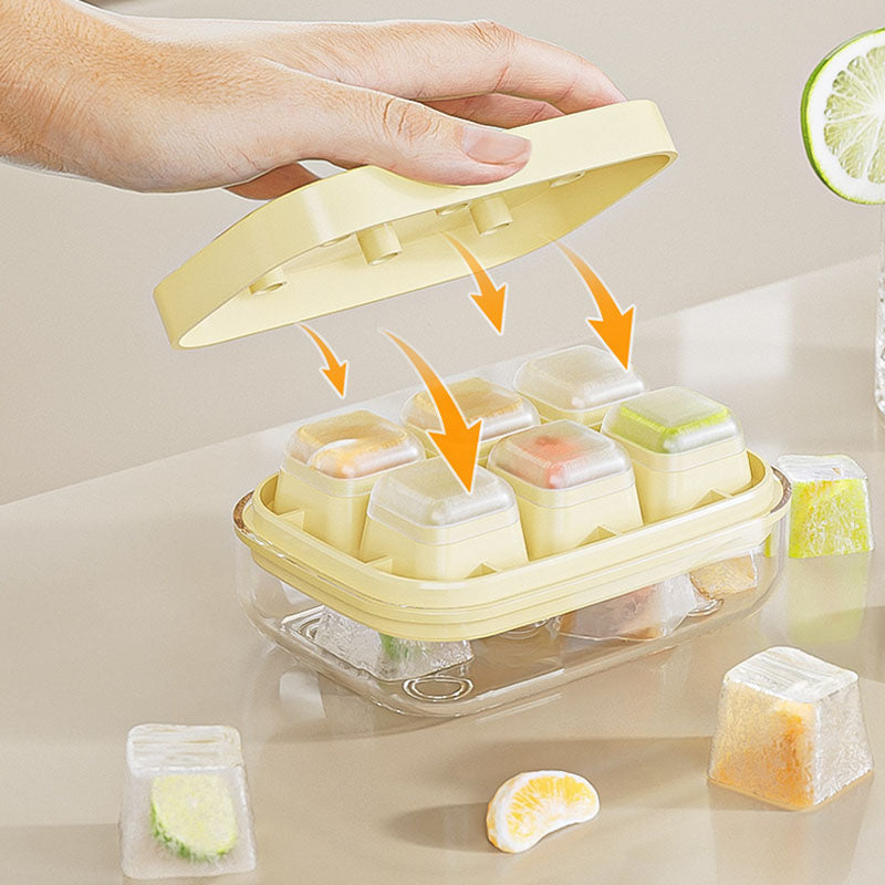 Mini vaschetta per cubetti di ghiaccio gratuita - 6 scomparti, facile da estrarre e adatta al contatto con gli alimenti