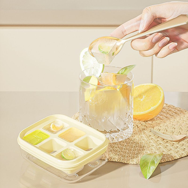 Mini vaschetta per cubetti di ghiaccio gratuita - 6 scomparti, facile da estrarre e adatta al contatto con gli alimenti