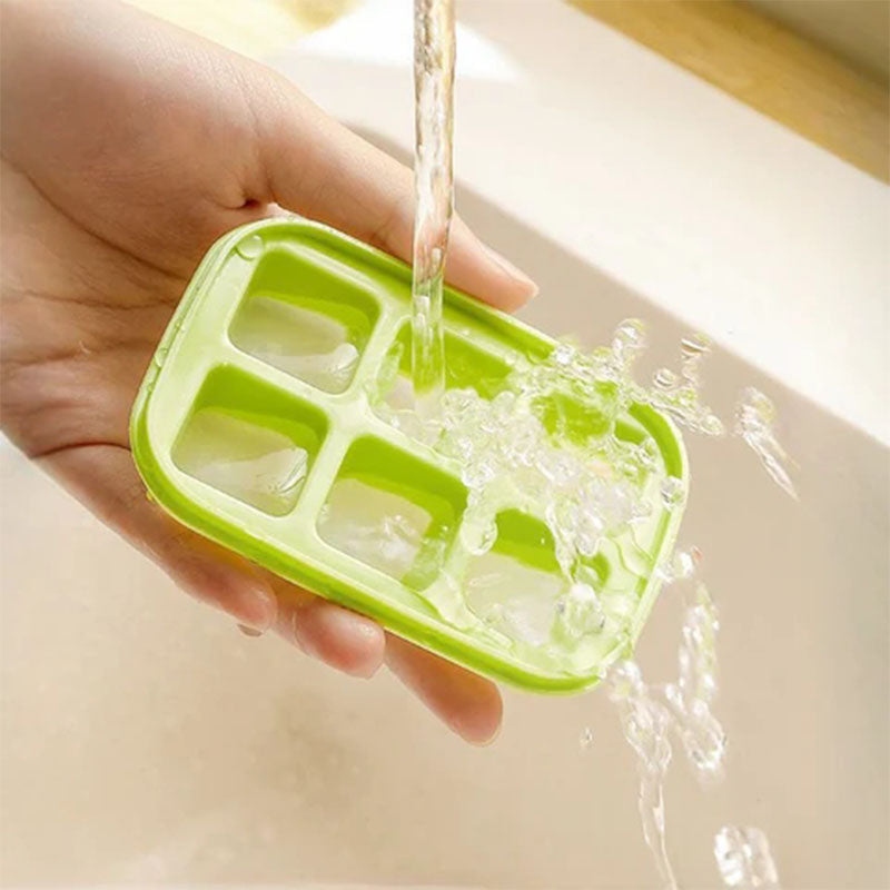 Mini vaschetta per cubetti di ghiaccio gratuita - 6 scomparti, facile da estrarre e adatta al contatto con gli alimenti