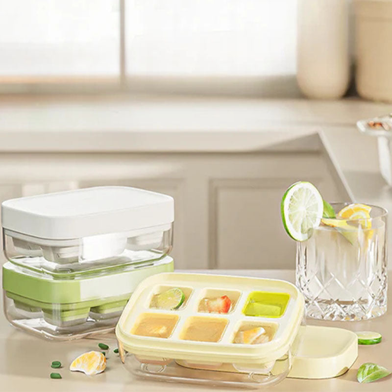 Mini vaschetta per cubetti di ghiaccio gratuita - 6 scomparti, facile da estrarre e adatta al contatto con gli alimenti