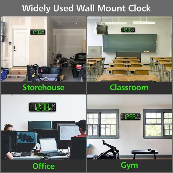 Large Digital Clock with Temperature, Date, Auto DST, Night Light, Auto Brightness Dimmer
