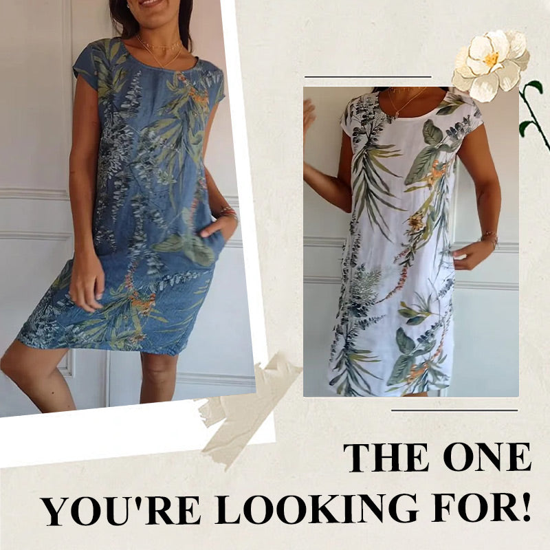 New Arrival Casual Printed Dress with Pockets