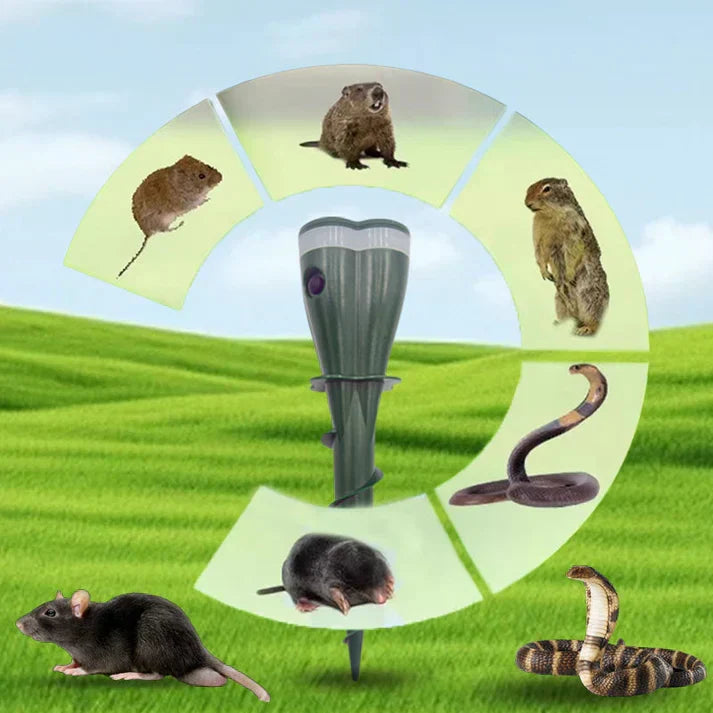 Repelente de animales impermeable con energía solar