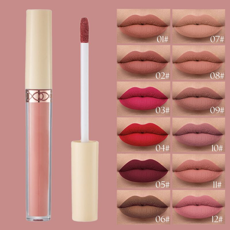 Vloeibare fluweelmatte lippenstift in 12 kleuren