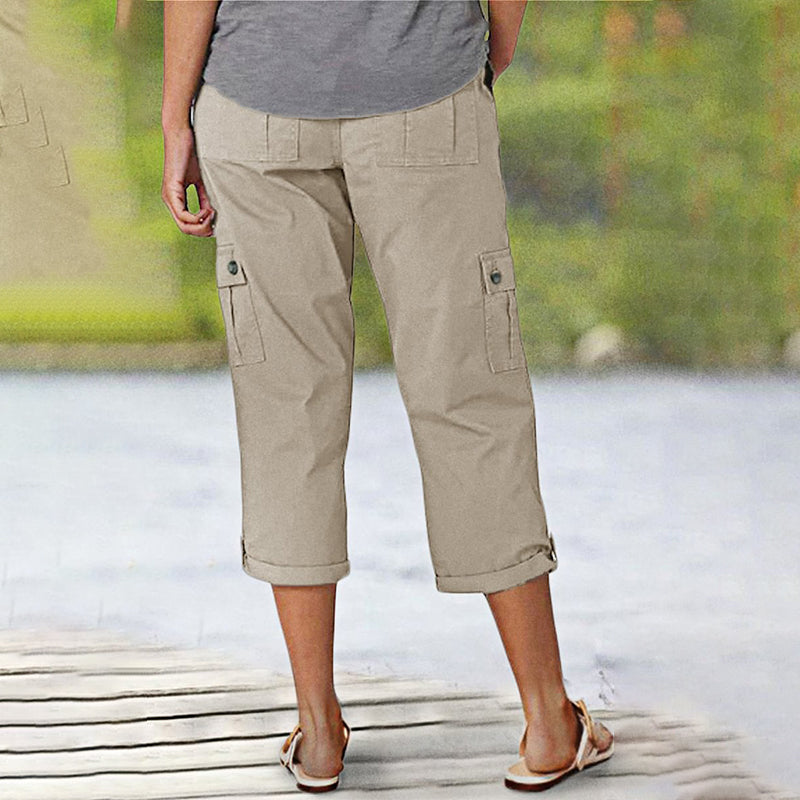 Pantaloncini casual da donna ad alta elasticità con tasche multiple - Comodi, funzionali e perfetti per l'estate