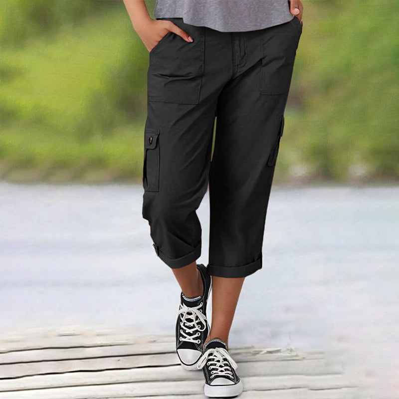 Pantaloncini casual da donna ad alta elasticità con tasche multiple - Comodi, funzionali e perfetti per l'estate