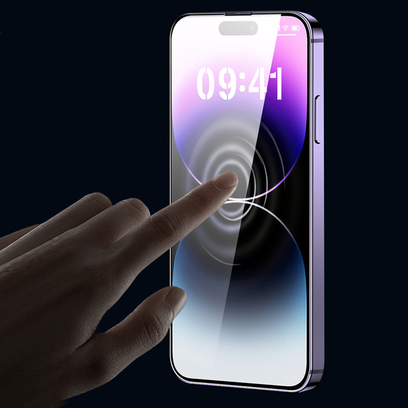 Gratis HD-schermbeschermer voor iPhone-series - installatie met automatische stofverwijdering