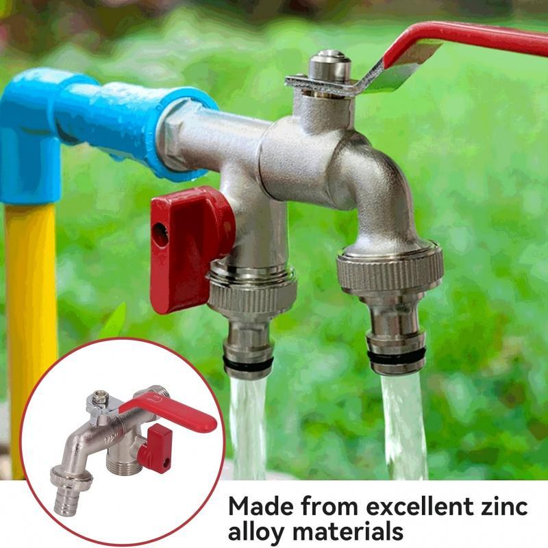 Rubinetto da giardino universale in acciaio inox con doppia uscita ¨C valvole indipendenti, resistente e facile da installare