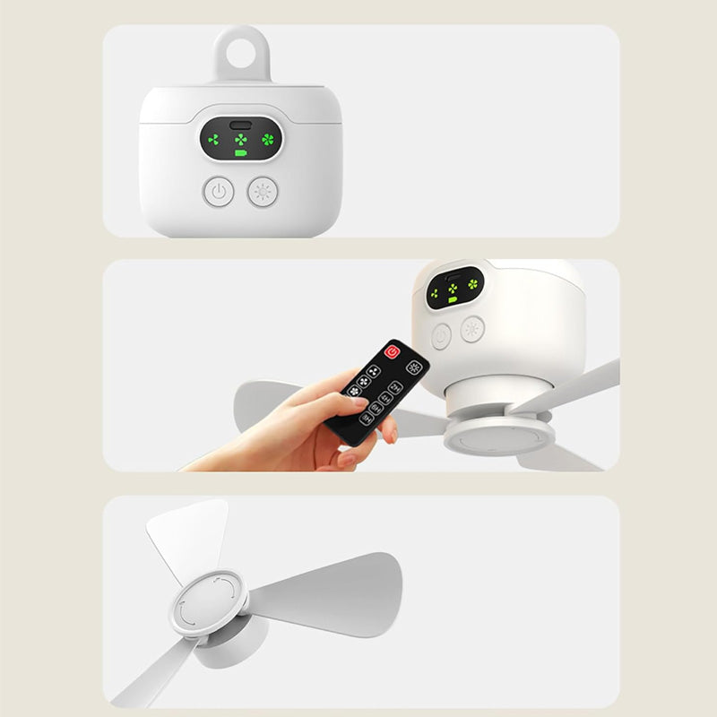 Summer Rechargeable Ceiling Fan with LED Lights