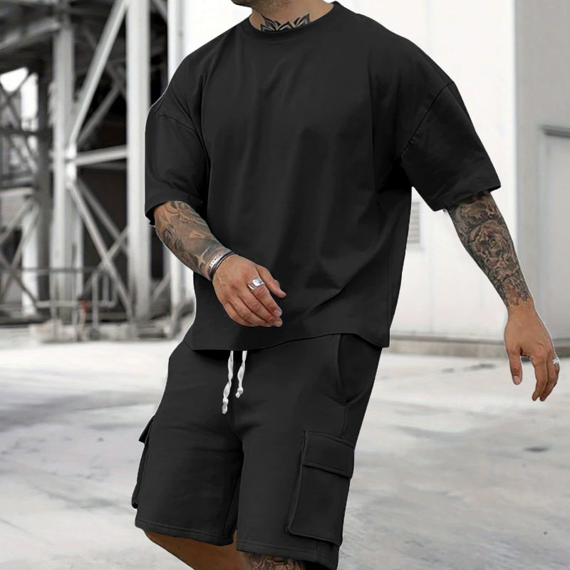 Speciale casual set voor heren met T-shirt met korte mouwen en shorts