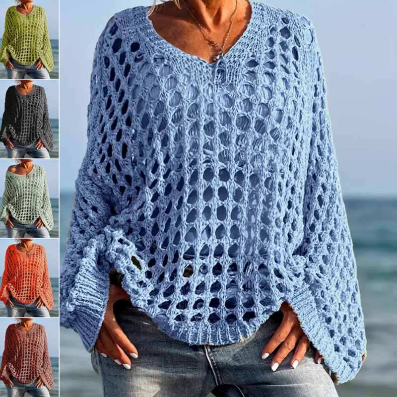 NOW Women's Crochet Knit Top ¨C Stylish Open-Knit, Relaxed Fit & Breathable