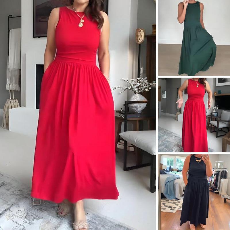 2026 New Arrival Women's Elegant Crew Neck Maxi Dress