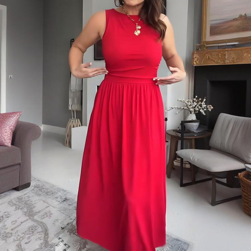 2026 New Arrival Women's Elegant Crew Neck Maxi Dress