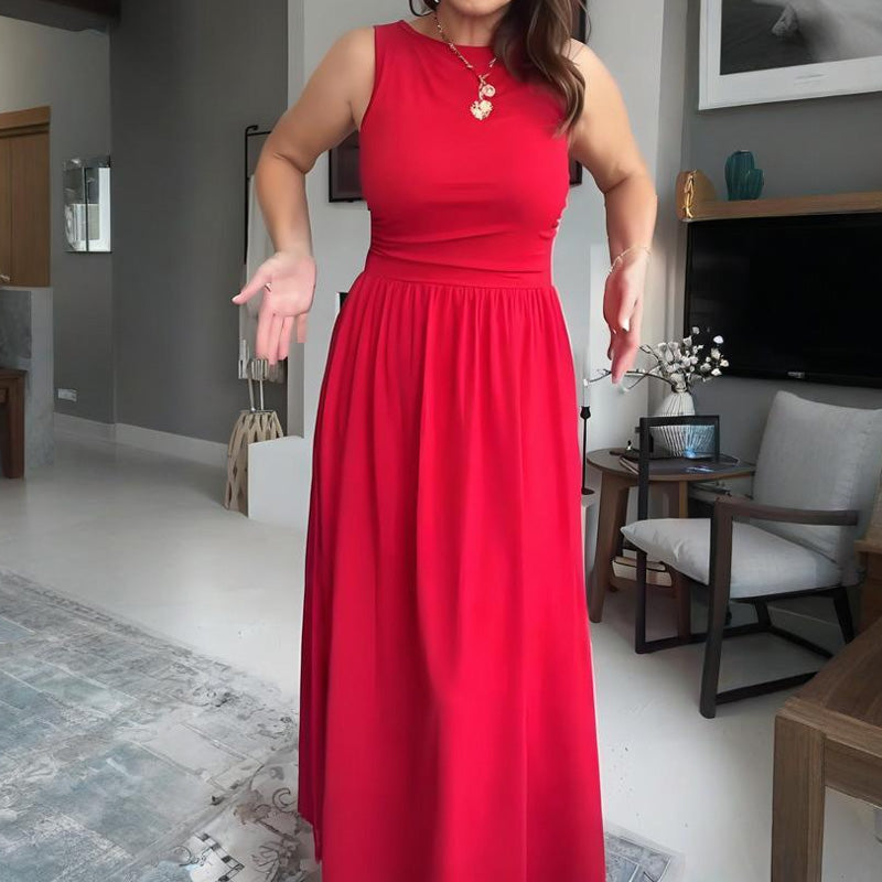 2026 New Arrival Women's Elegant Crew Neck Maxi Dress