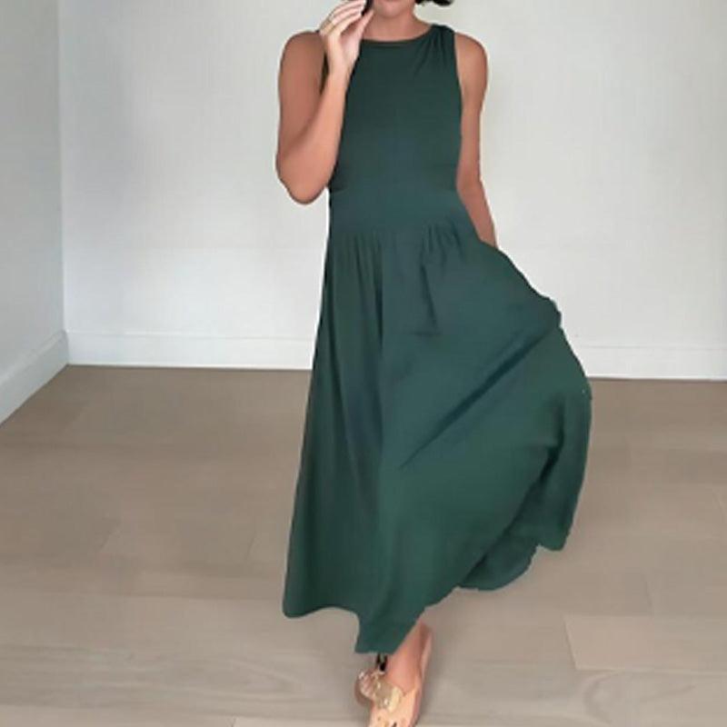 2026 New Arrival Women's Elegant Crew Neck Maxi Dress